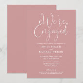 We zijn verloofd met Dusty Roos Pink Engagement Pa Kaart (Voorkant / Achterkant)