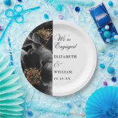 We zijn verloofd met een elegante Bloemenverloving Papieren Bordje (Feest)