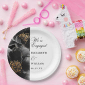 We zijn verloofd met een elegante Bloemenverloving Papieren Bordje (Feest)