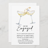 We zijn verloofd met een elegante champagne verlov kaart (Voorkant / Achterkant)