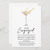 We zijn verloofd met een elegante champagne verlov kaart (Voorkant / Achterkant)