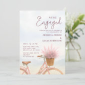 We zijn verloofd met een fietsverlovingsfeest kaart (Staand voorkant)