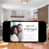 We zijn verloofd met een foto-overlay verlovingsfe kaart