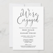 We zijn verloofd met een zwart-wit verlovingsfeest kaart (Voorkant)