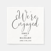 We zijn verloofd met een zwart-wit verlovingsfeest servet (Voorkant)