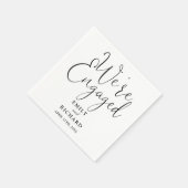 We zijn verloofd met een zwart-wit verlovingsfeest servet (Hoek)