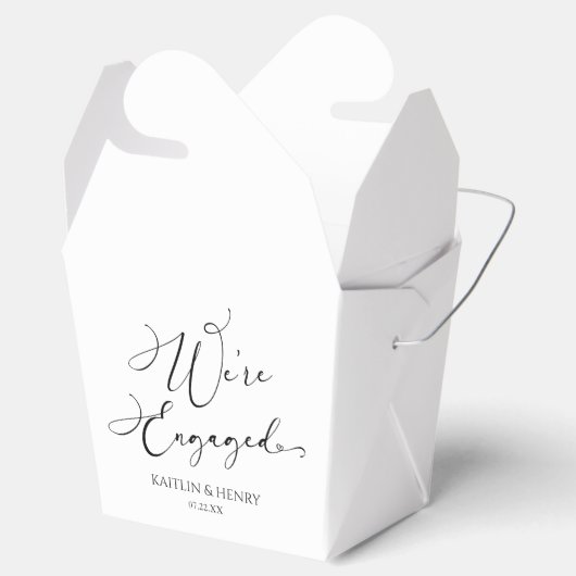 We zijn verloofd met Elegant Minimalist Engagement Bedankdoosjes (Geopend)