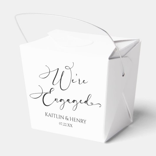 We zijn verloofd met Elegant Minimalist Engagement Bedankdoosjes (Achterkant)