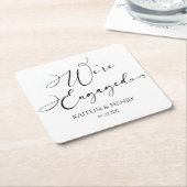We zijn verloofd met Elegant Minimalist Engagement Kartonnen Onderzetters (Schuin)