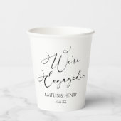 We zijn verloofd met Elegant Minimalist Engagement Papieren Bekers (Achterkant)