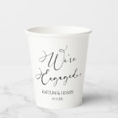 We zijn verloofd met Elegant Minimalist Engagement Papieren Bekers (Voorkant)