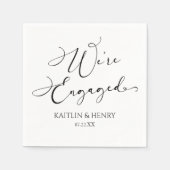 We zijn verloofd met Elegant Minimalist Engagement Servet (Voorkant)