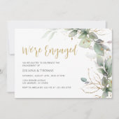 We zijn verloofd met Eucalyptus Green Engagement P Kaart (Voorkant)