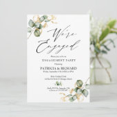 We zijn verloofd met Gold Greenery Engagement Part Kaart (Staand voorkant)