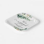 We zijn verloofd met Gold Greenery Verloving Papieren Bordje (Gebogen)