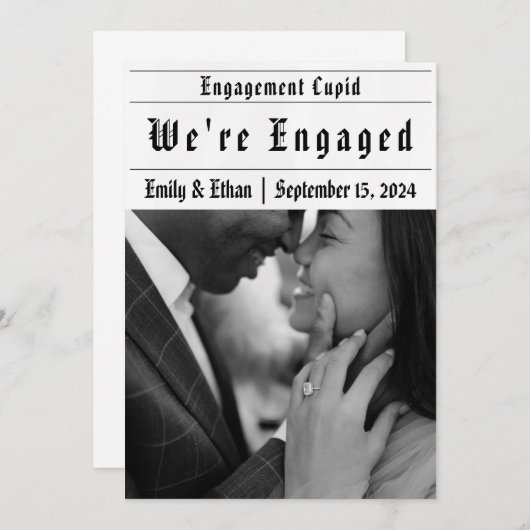 We zijn verloofd met het verlovingen van aankondig kaart (Voorkant / Achterkant)