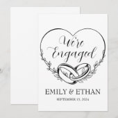 We zijn verloofd met het verlovingen van aankondig kaart (Voorkant / Achterkant)