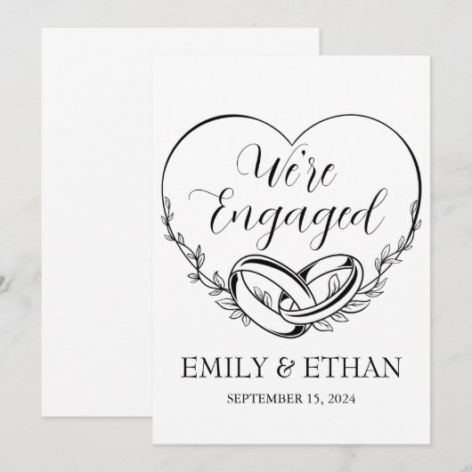 We zijn verloofd met het verlovingen van aankondig kaart (Voorkant / Achterkant)