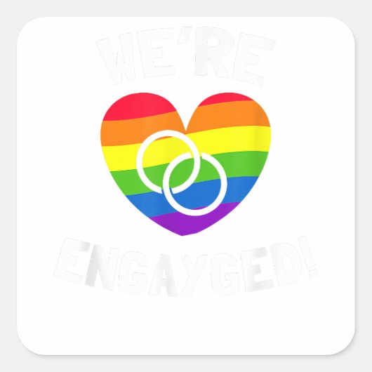 We zijn verloofd met homo Verloving Vierkante Sticker (Voorkant)