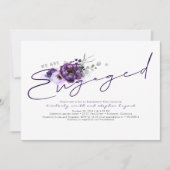 We zijn verloofd met Purple Flowers Engagement Par Kaart (Voorkant)