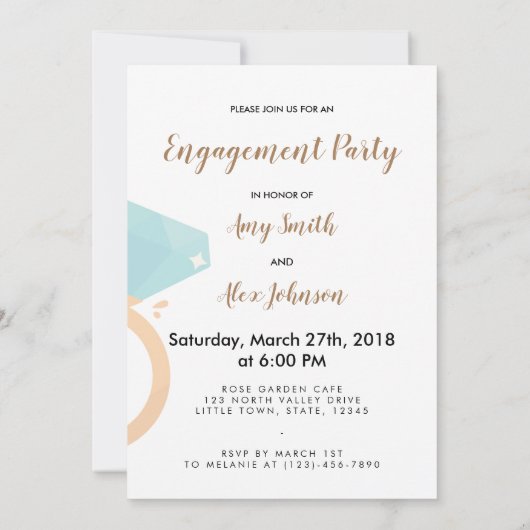 We zijn verloofd! Modern Engagement Party Kaart (Achterkant)