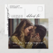 We zijn verloofd Moderne foto  Aankondigingskaart (Voorkant / Achterkant)