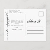 We zijn verloofd Moderne foto  Aankondigingskaart (Achterkant)