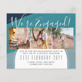 We zijn verloofd! Moderne fotocollage uitnodiginge (Voorkant)