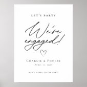 We zijn verloofd - moderne verlovingsfeest welkom poster (Voorkant)