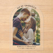 We zijn verloofd om de datum foto te bewaren acryl uitnodigingen (Voorkant)