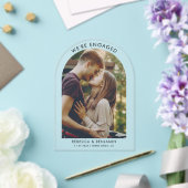 We zijn verloofd om de datum foto te bewaren acryl uitnodigingen (Insitu (Huwelijk))