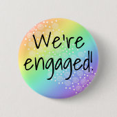 We zijn verloofd! Regenboog knop Ronde Button 5,7 Cm (Voorkant)