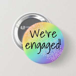 We zijn verloofd! Regenboog knop Ronde Button 5,7 Cm