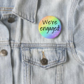 We zijn verloofd! Regenboog knop Ronde Button 5,7 Cm (In situ)