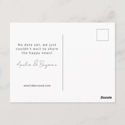 We zijn verloofd Retro Groovy Modern Yellow Budget Briefkaart (Achterkant)