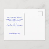 We zijn verloofd Retro Groovy speels uniek blauw Briefkaart (Achterkant)