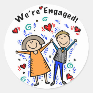 We zijn verloofd ronde sticker