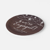We zijn verloofd Rustic verlovingsfeest Papieren Bordje (Gekanteld)