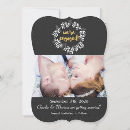 WE ZIJN VERLOOFD Rustieke krans Trouwfotokaart Kaart