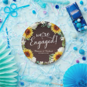 We zijn verloofd Rustieke Zonnebloemen Verloving F Papieren Bordje (Feest)