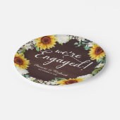 We zijn verloofd Rustieke Zonnebloemen Verloving F Papieren Bordje (Gekanteld)