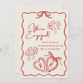 We zijn verloofd - Uitnodiging voor verlovingsfees (Voorkant / Achterkant)