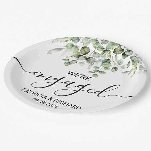 We zijn verloofd Verloving van Greenery Papieren Bordje (Gekanteld)