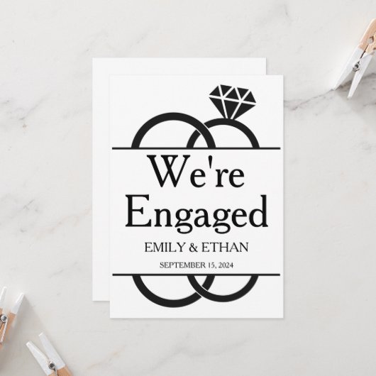 We zijn verloofd verlovingsaankondigingskaarten kaart (Voorkant / Achterkant in situ)