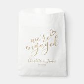 We zijn verloofd Verlovingsfeest Chic Goud Bedankzakje (Voorkant)