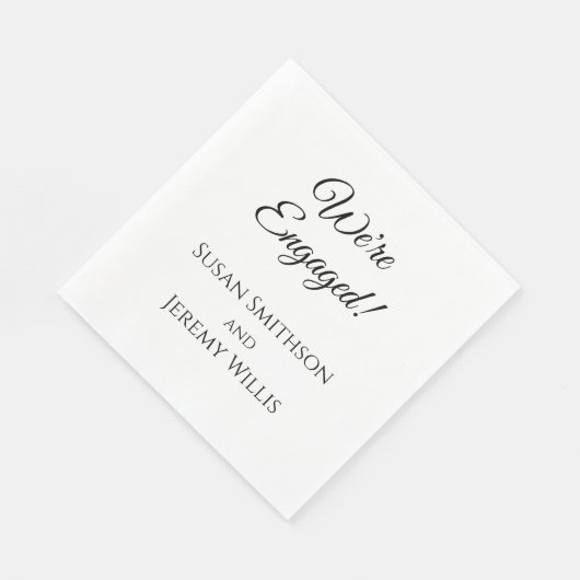 We zijn verloofd verlovingsfeest servetten servies (Hoek)