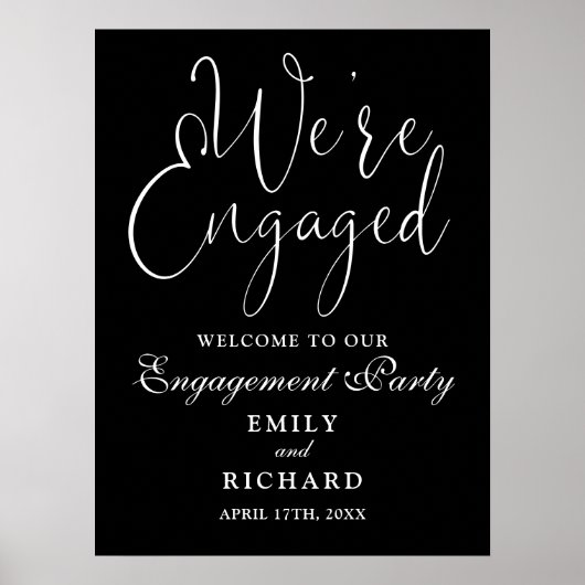 We zijn verloofd verlovingsfeest welkomstbord poster (Voorkant)