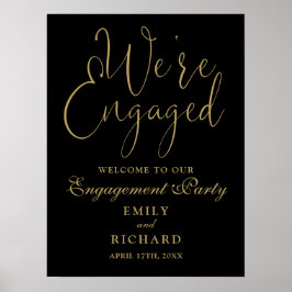 We zijn verloofd verlovingsfeest welkomstbord poster