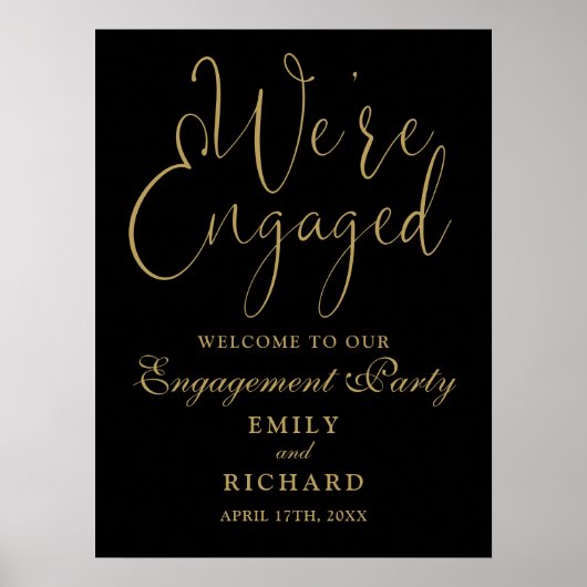 We zijn verloofd verlovingsfeest welkomstbord poster (Voorkant)