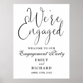 We zijn verloofd verlovingsfeest welkomstbord poster